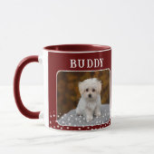 Mooie 2 honden foto namen ster patroon rood mok (Links)
