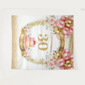 Mooie 30e verjaardag Blush Gold Verjaardag Display Wandkleed (Voorkant (horizontaal))