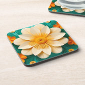 Mooie 3D-bloemen Bier Onderzetter (Linkerzijde)