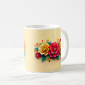 Mooie 3D-bloemen Koffiemok (Voorkant rechts)