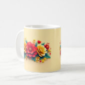 Mooie 3D-bloemen Koffiemok (Voorkant links)