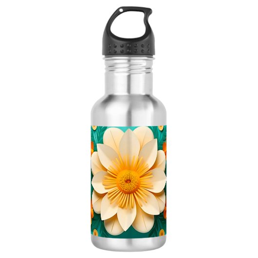 Mooie 3D-bloemen Waterfles (Voorkant)
