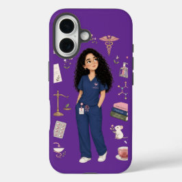 Mooie 3D-bril voor apothekers Paarse telefoonhoesj iPhone 16 Hoesje