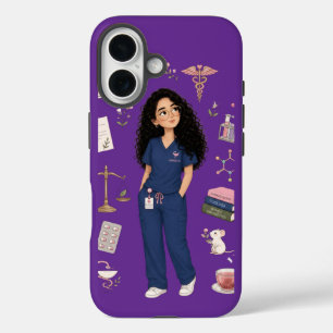 Mooie 3D-bril voor apothekers Paarse telefoonhoesj iPhone 16 Hoesje