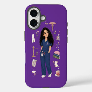 Mooie 3D-bril voor apothekers Paarse telefoonhoesj iPhone 16 Hoesje