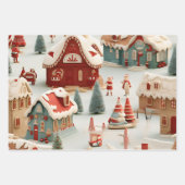 Mooie 3D kerstmarkt Inpakpapier Vel (Voorkant)