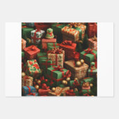 Mooie 3D Kerstmis Gifting Thema Inpakpapier Vel (Voorkant 2)