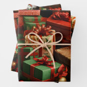 Mooie 3D Kerstmis Gifting Thema Inpakpapier Vel (In situ)