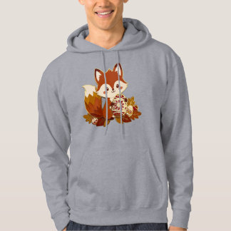 Mooie 3D uitgeknipte vos met sierlijke gouden deta Hoodie