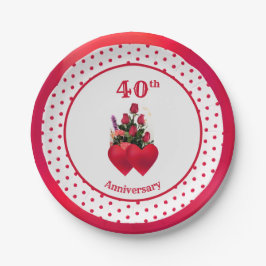 Mooie 40ste verjaardag papieren bordje