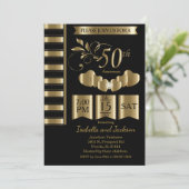 Mooie 50e gouden jubileum kaart (Staand voorkant)