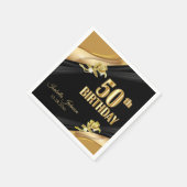 Mooie 50e verjaardag servet (Hoek)