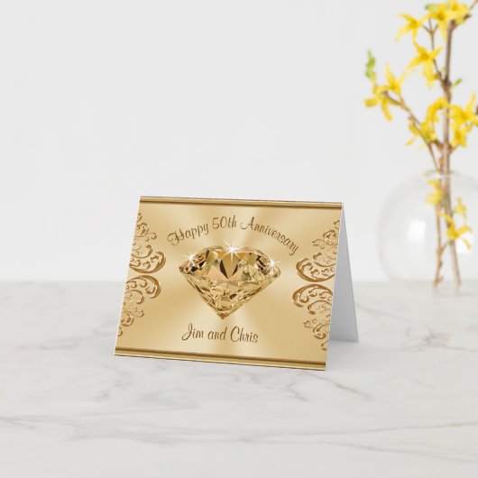 Mooie 50ste verjaardagskaarten met UW TEKST Kaart (Gele Bloem)