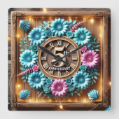 Mooie 5e trouwdagjubileum vierkante klok (Voorkant)