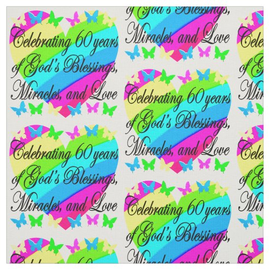 MOOIE 60E VERJAARDAG GOD LIEFDEVOLLE STOF (Swatch)