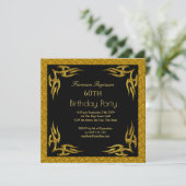 Mooie 60e verjaardag Gold Black Kaart (Staand voorkant)