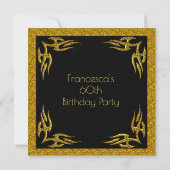 Mooie 60e verjaardag Gold Black Kaart (Achterkant)