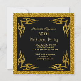 Mooie 60e verjaardag Gold Black Kaart