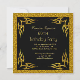 Mooie 60e verjaardag Gold Black Kaart