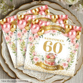 Mooie 60e verjaardag servetten Gold Bloom Touch