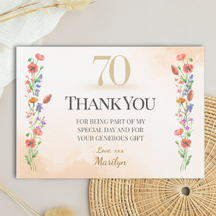 Mooie 70e verjaardag – Wildflower Design Bedankkaart