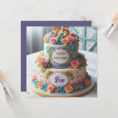 MOOIE 75E VERJAARDAGSTAART KAART (Voorkant / Achterkant in situ)