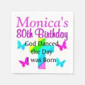MOOIE 80E VERJAARDAG GEPERSONALISEERDE CHRISTELIJK SERVET (Voorkant)