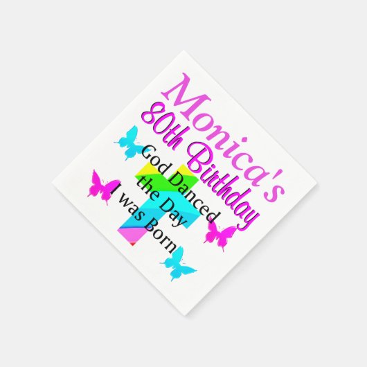 MOOIE 80E VERJAARDAG GEPERSONALISEERDE CHRISTELIJK SERVET (Hoek)