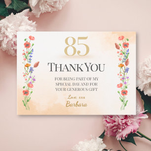 Mooie 85e verjaardag - Wildflower Design Bedankkaart