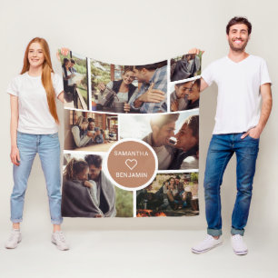 Mooie 8 foto collage vakantie kamperen gepersonali fleece deken