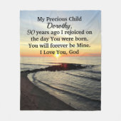 MOOIE 90E VERJAARDAG GEPERSONALISEERDE ZONSOPGANG FLEECE DEKEN (Voorkant)