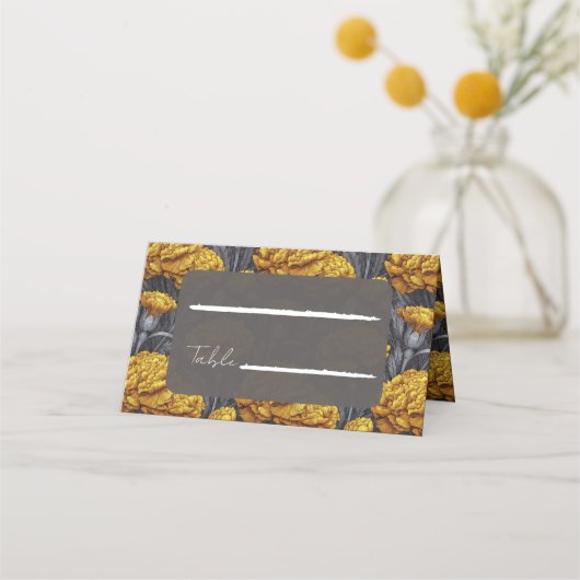 Mooie aangepaste anjer tuin herfst bruiloft plaatskaartje (Voorkant)