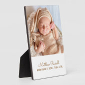 Mooie Aangepaste Babyfoto Geboorte Stats Fotoplaat (Zijkant)