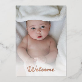 Mooie Aangepaste Foto Eenvoudig Hallo Baby Pasgebo Folie Uitnodiging