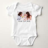 Mooie aangepaste foto en naam tekst wit romper (Voorkant)