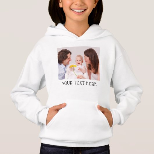 Mooie aangepaste foto en naam tekst witte kids (Voorkant)