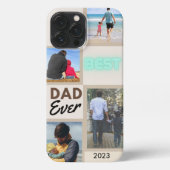 Mooie aangepaste fotocollage beste papa ooit iPhone hoesje (Achterkant)