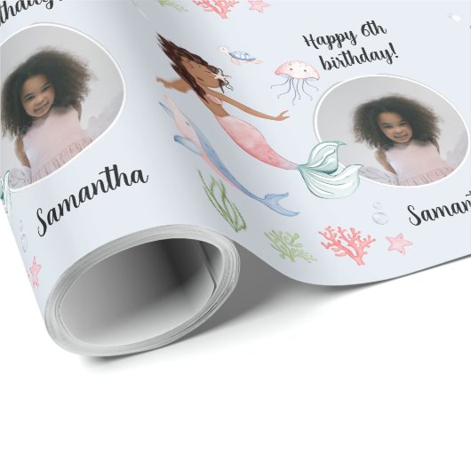 Mooie aangepaste fototekst Zeemeermin onder het Ze Cadeaupapier (Rol Hoek)