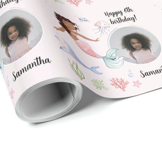 Mooie aangepaste fototekst Zeemeermin onder het Ze Cadeaupapier (Rol Hoek)