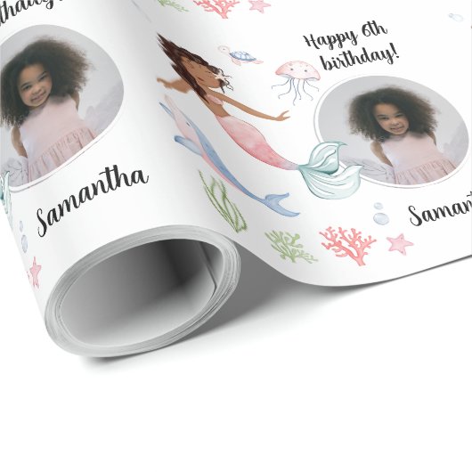 Mooie aangepaste fototekst Zeemeermin onder het Ze Cadeaupapier (Rol Hoek)