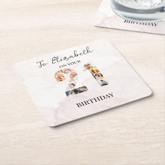 Mooie aangepaste gezelfamiliefoto kartonnen onderzetters (Schuin)