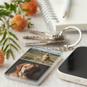 Mooie Aangepaste Honden Foto Mozaïek Pootafdruk Sleutelhanger (Voorkant Rechts)