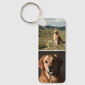 Mooie Aangepaste Honden Foto Mozaïek Pootafdruk Sleutelhanger (Voorkant)