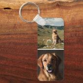 Mooie Aangepaste Honden Foto Mozaïek Pootafdruk Sleutelhanger (Voorkant)