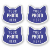 Mooie Aangepaste Kat Foto Sjabloon Sticker (Voorkant)