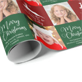 Mooie, aangepaste kerstfoto Red Green Cadeaupapier (Rol Hoek)