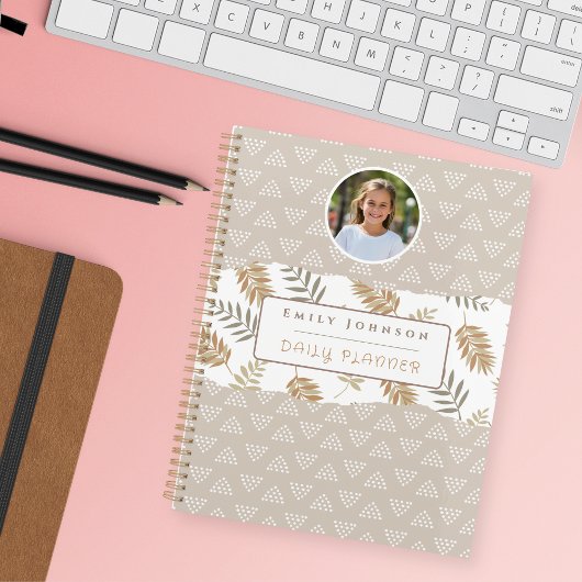 Mooie aangepaste kindernaam en foto Abstracte patr Planner