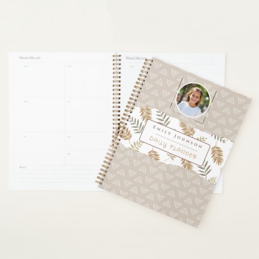 Mooie aangepaste kindernaam en foto Abstracte patr Planner (Display)