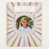 Mooie aangepaste kindernaam en foto citaat planner (Voorkant)
