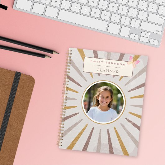 Mooie aangepaste kindernaam en foto citaat planner